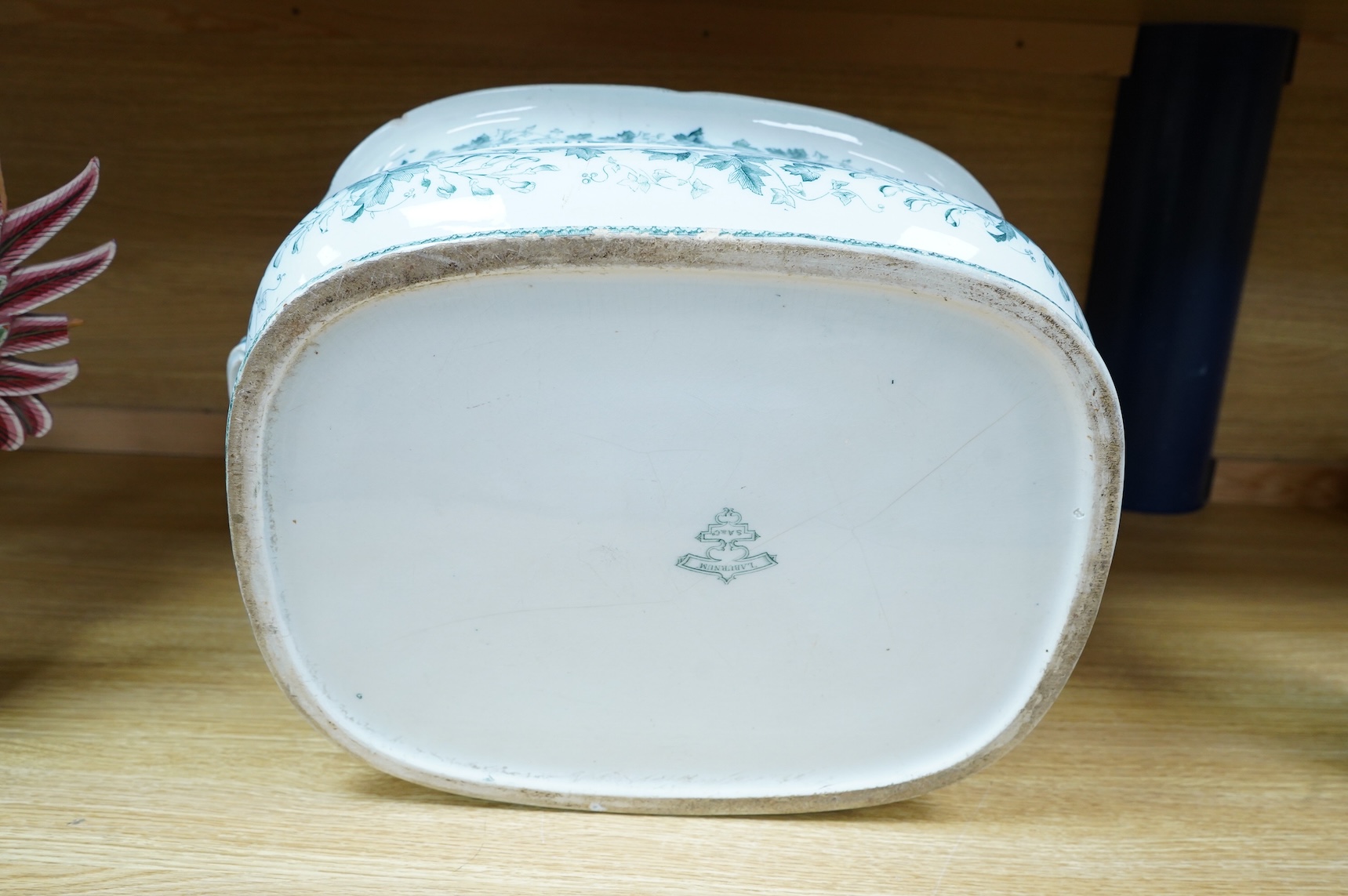 A Samuel Alcock pottery footbath, 52cm wide